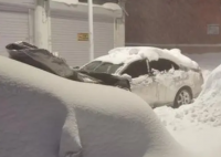 暴雪过后鹤岗车主挖宝寻车 这雪也太大了