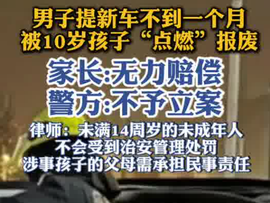 男子提车不到1个月就被孩子点燃 内幕曝光简直太意外了