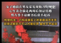 女子偷男友数万元 因已结婚获谅解 背后真相实在让人惊愕